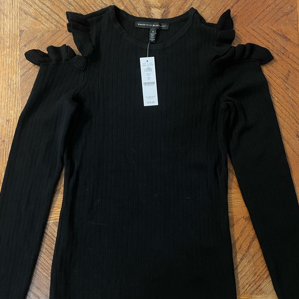 Unavailable at this time- NWT Black Cold Shoulder Sweater - Small